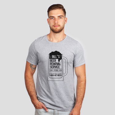 custom name beer removal service gray shirt